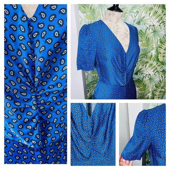 NWT Maje - Ilona Leopard Print Satin Playsuit Romper 36/4 - Picture 9 of 15